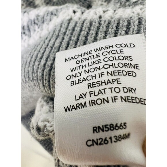 Caslon Full Zip Hoodie Sweatshirt Women's XS White Gray Stripe Sheer Cotton - Picture 6 of 6